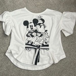 Mickey and Minnie Disney Black and White Bow Top Size 18M